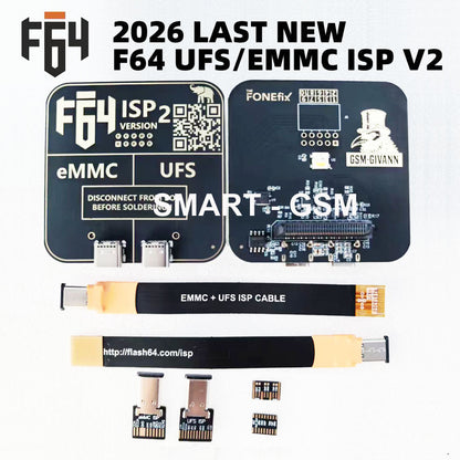 Flash 64 Ultra F64 Box UFS & EMMC ISP V2 Adapter for Electronics Repair